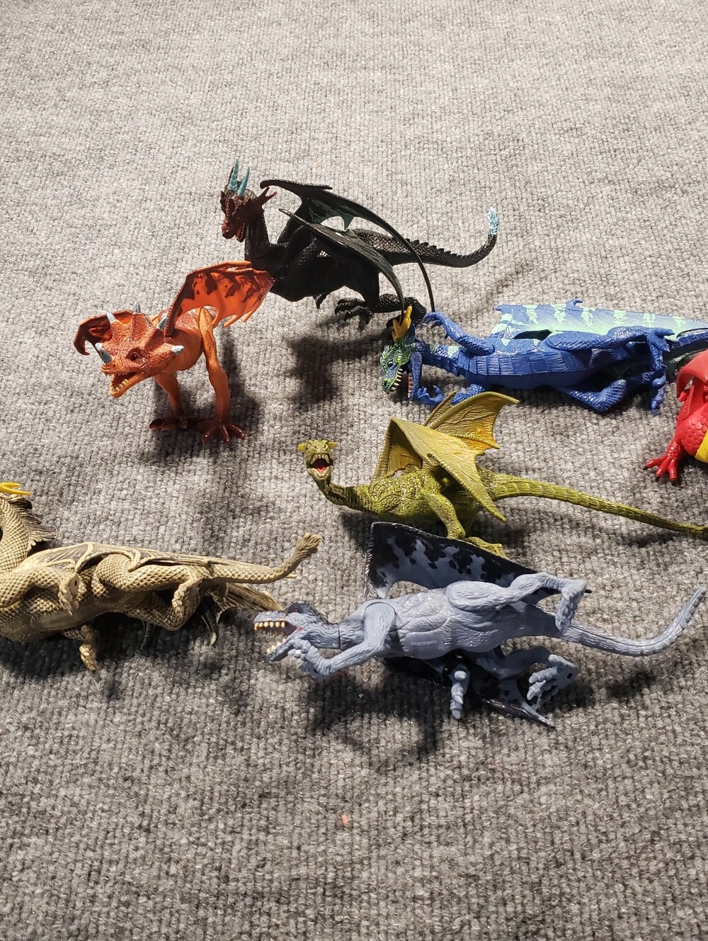 Set of 7 Fantasy Dragon Figurines Toy Mythical Creatures Collection